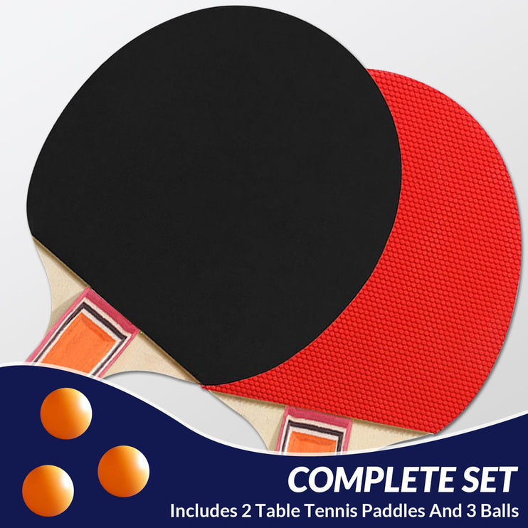Portable Table Tennis Table, 9FT Foldable Ping Pong Game Set for Indoor/Outdoor, Ping Pong Table Top with Net, 2 Paddles and 3 Balls, Table Tennis Set 10 Minute Quick & Easy Assembly