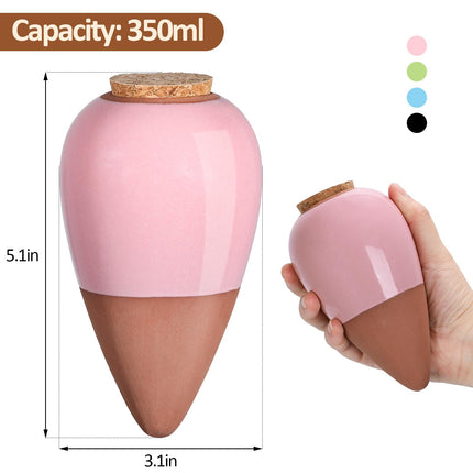 4-Pack Terracotta Watering Spikes, Plant Watering Devices with Lid, Terracotta Spikes Self-Watering Device, Slow Release Plant Watering Spikes for Indoor & Outdoor Plants