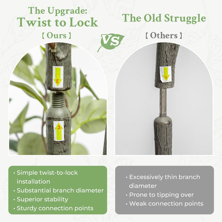 6FT Artificial Eucalyptus Tree with Wicker Basket & Black Pot, Indoor Green Faux Eucalyptus Trees, Fake Eucalyptus Plants with Lifelike Leaves & Natural Trunk for Home Office Bedroom, 1 Pack