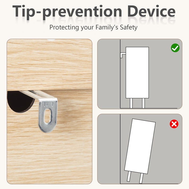 Shoe Storage Cabinet with Mirror, Flip Drawer Shoe Cabinet with Side Cabinet, Anti-Tip Design, Shoe Organizer Cabinet for Entryway, Front Door, Foyer, Hallway, Light Wood Color