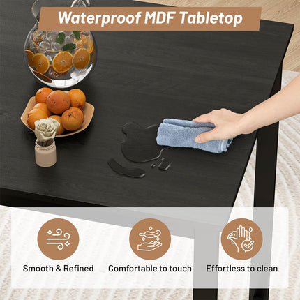 Dining Table Set for 4, 5-Piece Bar Table Set, Kitchen Table and Chairs, Counter Height High Top Table with 4 PU Upholstered Stools, Space-Saving Pub Tables Set for Small Space, Black