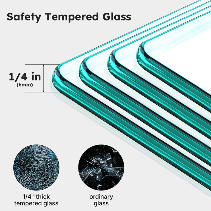 Adjustable 34-35.5" W x 75" H Semi-Frameless Pivot Shower Door, 1/4" (6mm) Clear Tempered Glass Shower Door, Pivot Swing Shower Glass Door, Reversible Installation, Black