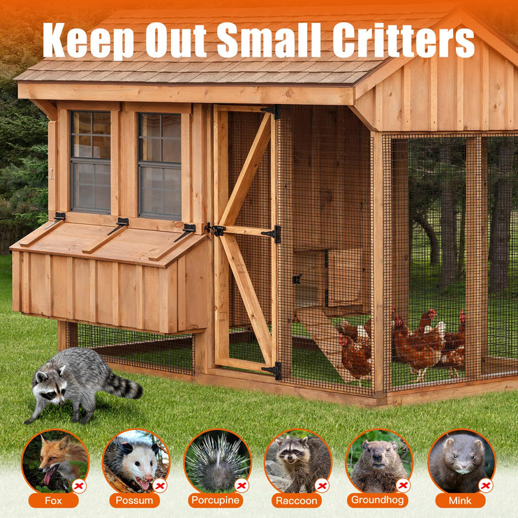 24" x 50' / 24" x 100' 1/4inch  PVC Hardware Cloth Vinyl Coated Chicken Wire Fence Galvanized Welded Mesh Roll for Home Garden Rabbit Cage, Black-PVC