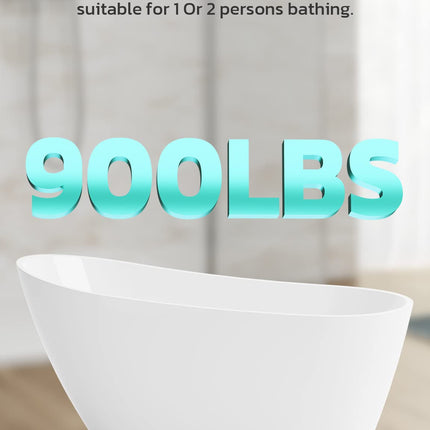 Freestanding Bathtub, 55 inch Acrylic Free Standing Soaking Bathroom Tub with Brushed Nickel-Finished Overflow and Anti-Clogging Drain, Easy Installation